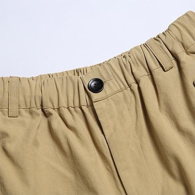 Summer men's solid color front bag shorts  loose straight tube work pants