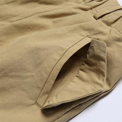 Summer men's solid color front bag shorts  loose straight tube work pants