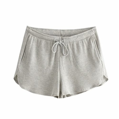 Summer Home Casual Wide Leg Pants Female BM Thread Elastic Loose Waist Sports Shorts