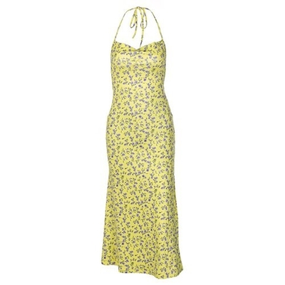 OEM  European and American printed flower sleeveless  sling long skirt sexy back strap