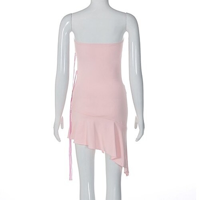 OEM European and American style 2023 Summer new short polyester sexy tube top skirt fashion dress