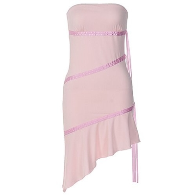 OEM European and American style 2023 Summer new short polyester sexy tube top skirt fashion dress