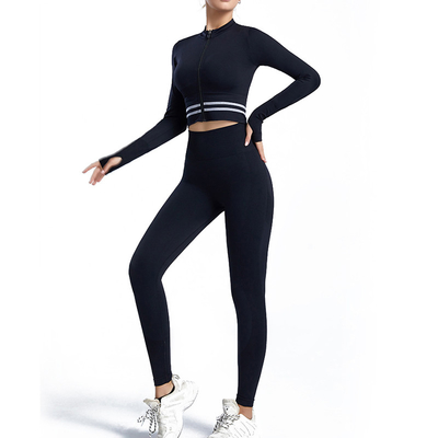 Cotton Full Zip Football Training Tracksuits Slim Fit Breathable Women Sportswear Set