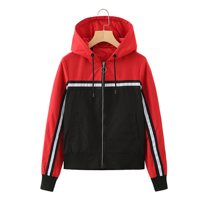 Thin Light Weight Women Coat Colorblock Casual Jackets Lady Spring Autumn Outdoor Waterproof Coat