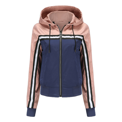 Thin Light Weight Women Coat Colorblock Casual Jackets Lady Spring Autumn Outdoor Waterproof Coat