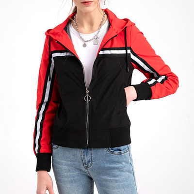 Thin Light Weight Women Coat Colorblock Casual Jackets Lady Spring Autumn Outdoor Waterproof Coat