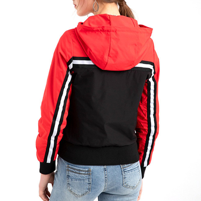 Thin Light Weight Women Coat Colorblock Casual Jackets Lady Spring Autumn Outdoor Waterproof Coat