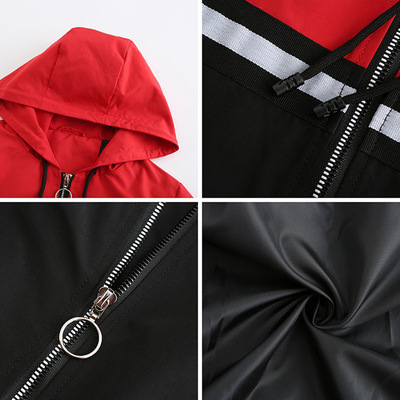 Thin Light Weight Women Coat Colorblock Casual Jackets Lady Spring Autumn Outdoor Waterproof Coat