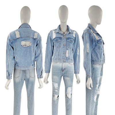 Women Vintage Stonewash Custom Denim Jacket Oem Logo Apparel