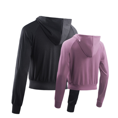 Causal Long Sleeve Front Zipper Crop Top with High Waist Breathable  Yoga  Athletic Jacket