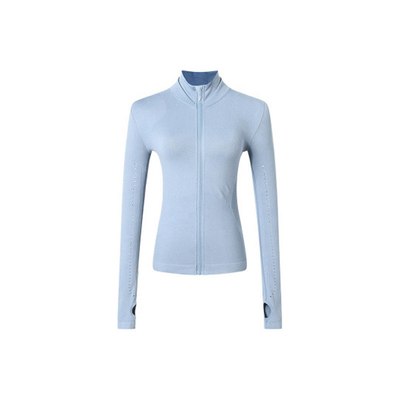 88% Nylon 12% Spandex Full Zip Athletic Jacket Women Long Sleeve Workout Jacket