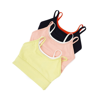 Elastic Closure Outdoor Ladies Sports Bras Yellow Pink Leisure Womens Workout Vest