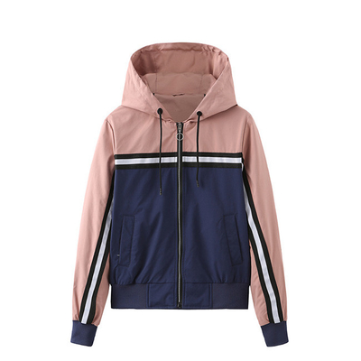 Thin Light Weight Women Coat Colorblock Casual Jackets Lady Spring Autumn Outdoor Waterproof Coat